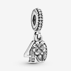 Pandora 40th Celebration Dangle Charms Sterling silver | 08423-QSAZ