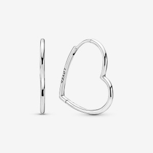 Pandora Asymmetric Hearts of Love Hoop Earrings Sterling silver | 39065-HVRB