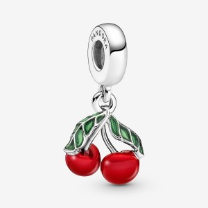 Pandora Asymmetrical Cherry Fruit Dangle Charms Sterling silver | 41720-WOEJ
