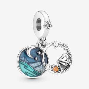 Pandora Camping Night Sky Double Dangle Charms Sterling silver | 43798-ULWT