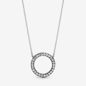 Pandora Circle of Sparkle Chain Necklaces Sterling silver | 84672-RZYS