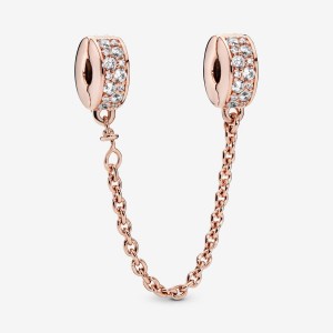 Pandora Clear Pave Clip Safety Chains Gold plated | 06824-IUVD