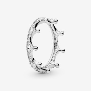 Pandora Clear Sparkling Crown Stackable Rings Gold plated | 09748-BTWO