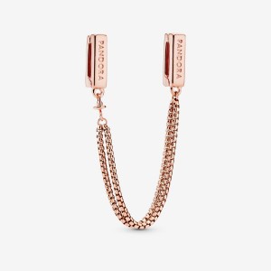 Pandora Clip Safety Chains Rose gold plated | 10673-HWNY