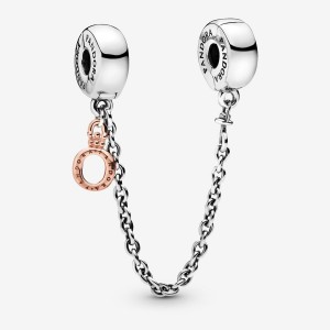 Pandora Dangling Crown O Safety Chains Two-tone | 58609-QLXI
