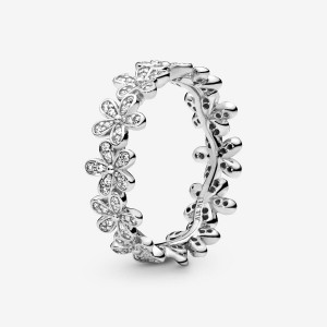 Pandora Dazzling Daisy Meadow with Clear CZ Band Rings Sterling silver | 97268-HAZC