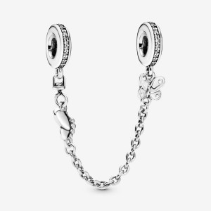 Pandora Decorative Butterflies Safety Chains Sterling silver | 35068-HGJL