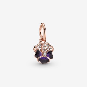 Pandora Deep Purple Pansy Flower Necklace & Earring Sets Multicolor | 75041-ZCIP
