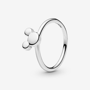 Pandora Disney Mickey Silhouette Stackable Rings Sterling silver | 34789-MEFT
