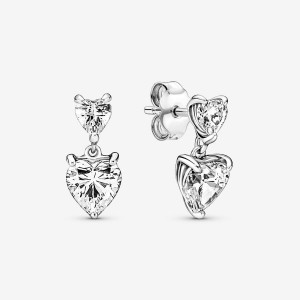 Pandora Double Sparkling Stud Earrings Sterling silver | 06583-NSUI