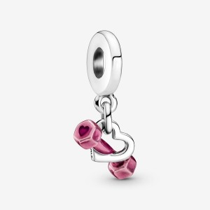 Pandora Dumbbell & Dangle Charms Sterling silver | 49530-BTDS
