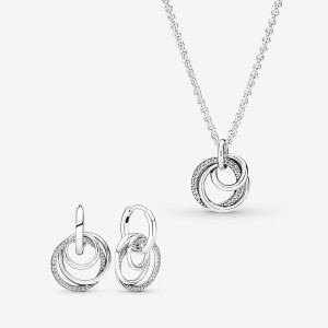 Pandora Family Always Encircled Hoop Earrings Sterling silver | 35186-ZBFI