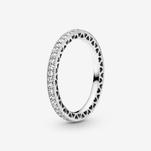Pandora Hearts of with Cubic Zirconia Band Rings Sterling silver | 07926-ZAXQ