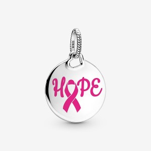 Pandora Hope Pink Ribbon Pendants Multicolor | 71239-IMBS