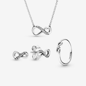 Pandora Infinite Love Necklace & Earring Sets Sterling silver | 78615-LIFD