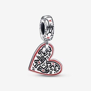 Pandora Keith Haring x Line Art People Dangle Charms Sterling silver | 82736-JRYL