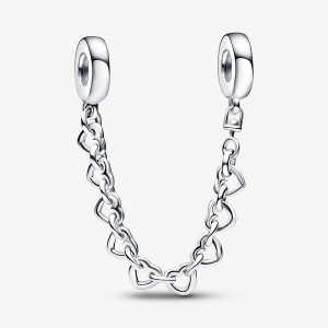 Pandora Linked Hearts Safety Chains Sterling silver | 03295-EJOW