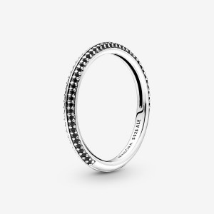 Pandora ME Black Pave Stackable Rings Sterling silver | 49510-KTEJ