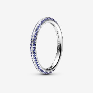 Pandora ME Blue Pave Band Rings Sterling silver | 31586-VSWU