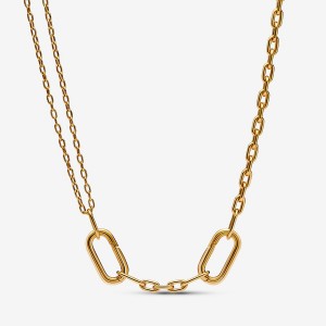 Pandora ME Double Chain Necklaces Gold plated | 04781-DVAX