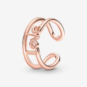 Pandora ME Love Open Statement Rings Rose gold plated | 35748-PJRK