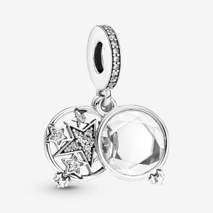 Pandora Magnified Star Double Dangle Charms Sterling silver | 25731-CKIJ