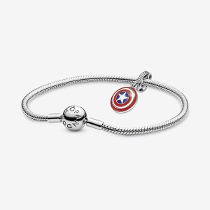 Pandora Marvel Captain America Shield Charm Holders Multicolor | 27396-CJAR