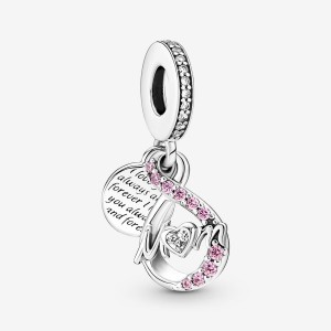 Pandora Mom Infinity Pave Double Dangle Charms Sterling silver | 61570-DHCI