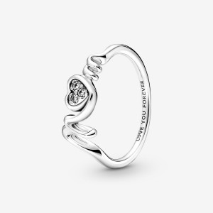 Pandora Mom Pave Statement Rings Sterling silver | 04817-PETW
