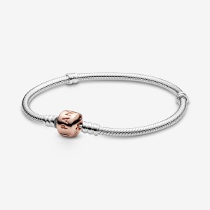 Pandora Moments Snake Charm Holders Rose gold plated | 49658-EQTF