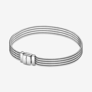 Pandora Multi Snake Chain Bracelets Sterling silver | 19487-QTXU
