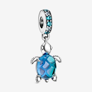 Pandora Murano Glass Sea Turtle Dangle Charms Sterling silver | 96385-VIEU