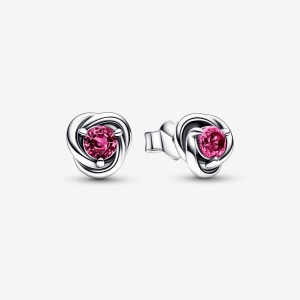 Pandora October Pink Eternity Circle Stud Earrings Sterling silver | 25641-NGSA