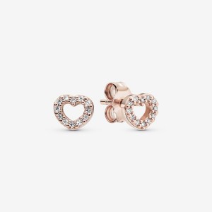 Pandora Open Stud Earrings Rose gold plated | 72690-QUWP