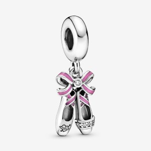 Pandora Pink Ballerina Shoes Dangle Charms Sterling silver | 10436-AYCU