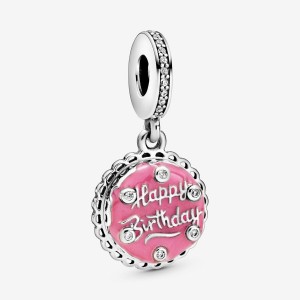 Pandora Pink Birthday Cake Charms Sterling silver | 28934-OWNT