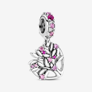 Pandora Pink Family Tree Dangle Charms Sterling silver | 70359-HFNQ