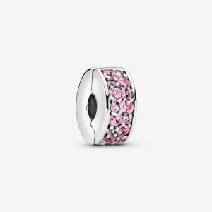 Pandora Pink Pave Clip Clips Sterling silver | 14023-UABS