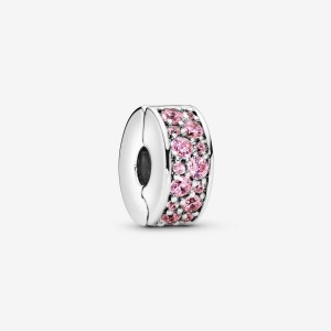 Pandora Pink Pave Clip Clips Sterling silver | 82045-NMDL
