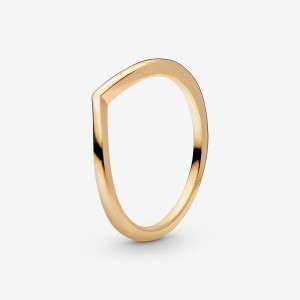 Pandora Polished Wishbone Stackable Rings Gold plated | 39057-ZJCF