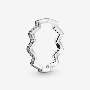 Pandora Shimmering Zigzag Stackable Rings Sterling silver | 71509-ROFV
