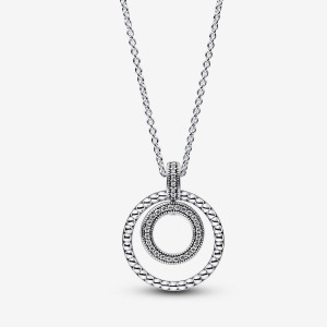 Pandora Signature Pave & Beads & Pendant Necklaces Sterling silver | 29160-TQDS