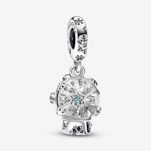 Pandora Snowflake Snow Globe Dangle Charms Sterling silver | 38402-SPCM