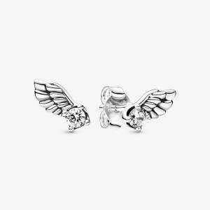 Pandora Sparkling Angel Wing Stud Earrings Sterling silver | 79163-EHFO