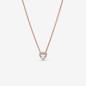 Pandora Sparkling Collier Pendant Necklaces Rose gold plated | 28694-UMXP