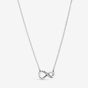 Pandora Sparkling Infinity Collier Pendant Necklaces Sterling silver | 69107-BCMJ
