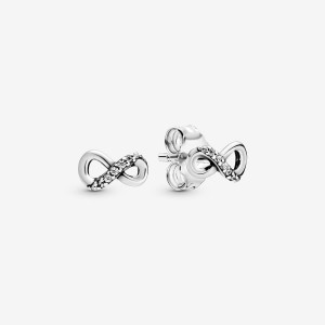 Pandora Sparkling Infinity Stud Earrings Sterling silver | 17240-CKBE
