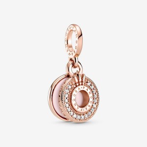 Pandora Sparkling Pave Crown O Dangle Charms Rose gold plated | 46295-OPZI