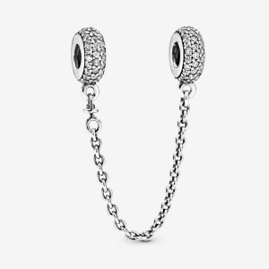 Pandora Sparkling Pave Safety Chains Sterling silver | 82473-ZCFY