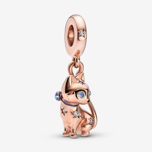 Pandora Sparkling Pet Cat Dangle Charms Rose gold plated | 65074-VSOA